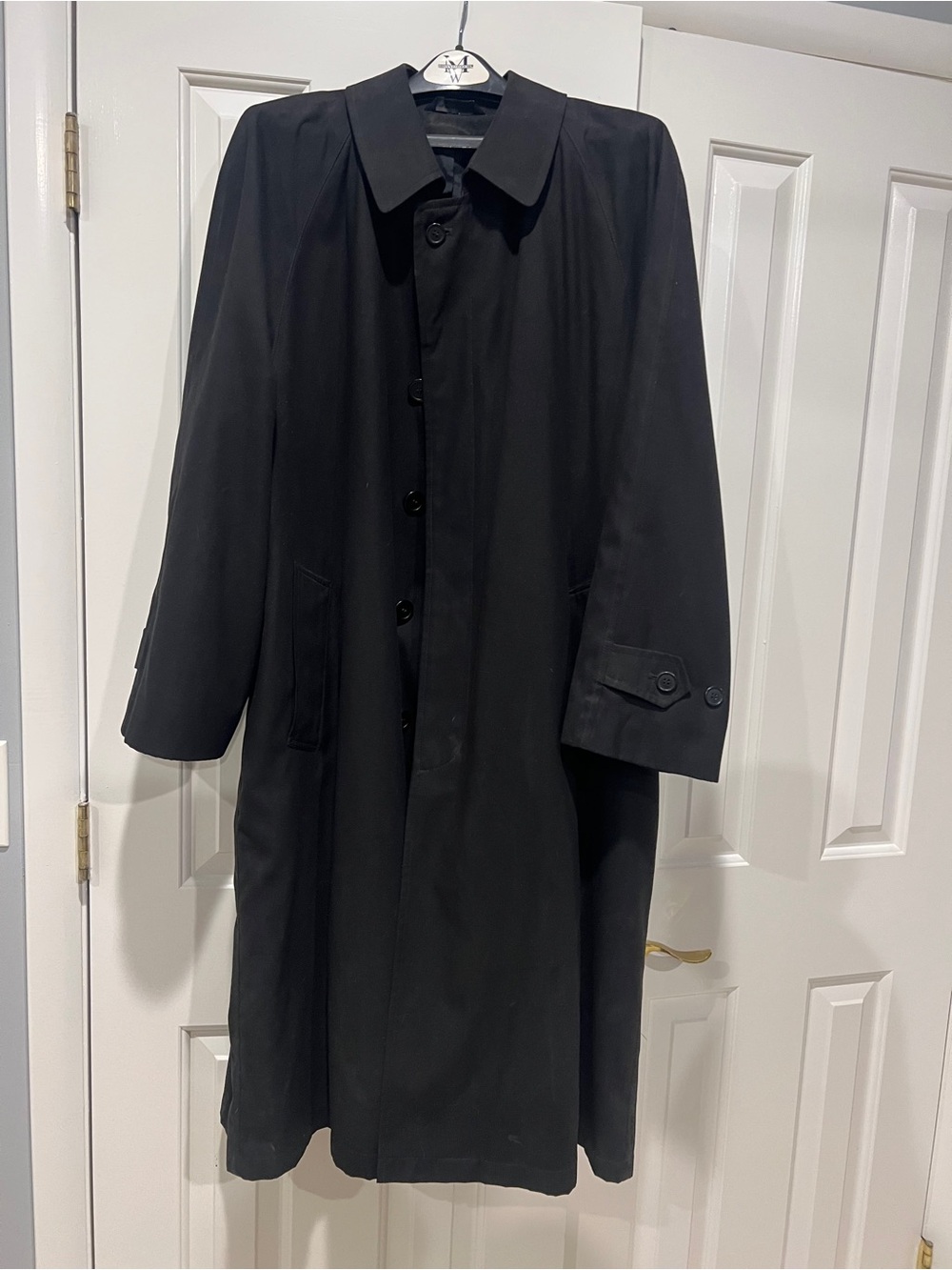 Men's Black Classic Trench Coat - Brand Unknown